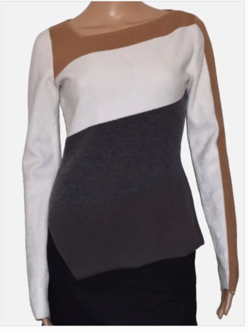 Diane Von Furstenberg Asymmetrical Knit Sweater Top S